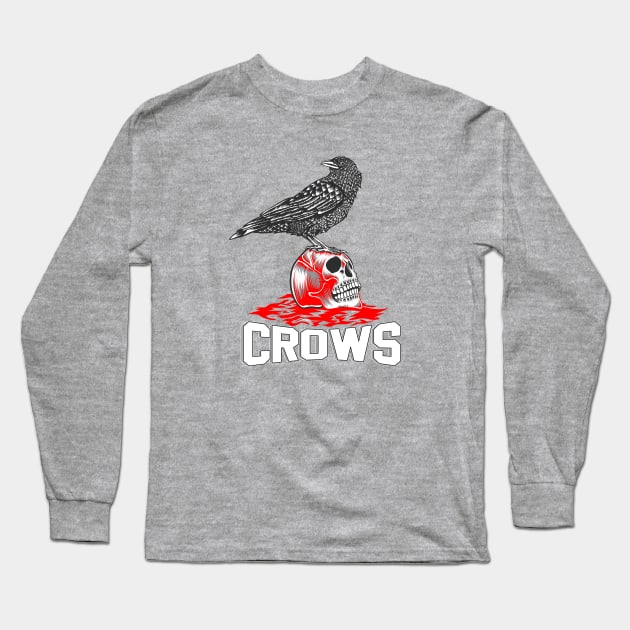 Crows Long Sleeve T-Shirt by Purwoceng